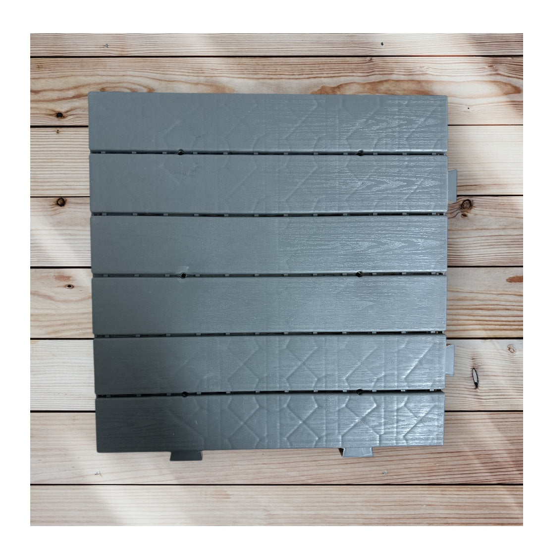 Terrassenfliesen Terrassen Boden Fliesen 50x50cm Grau Kunststoff