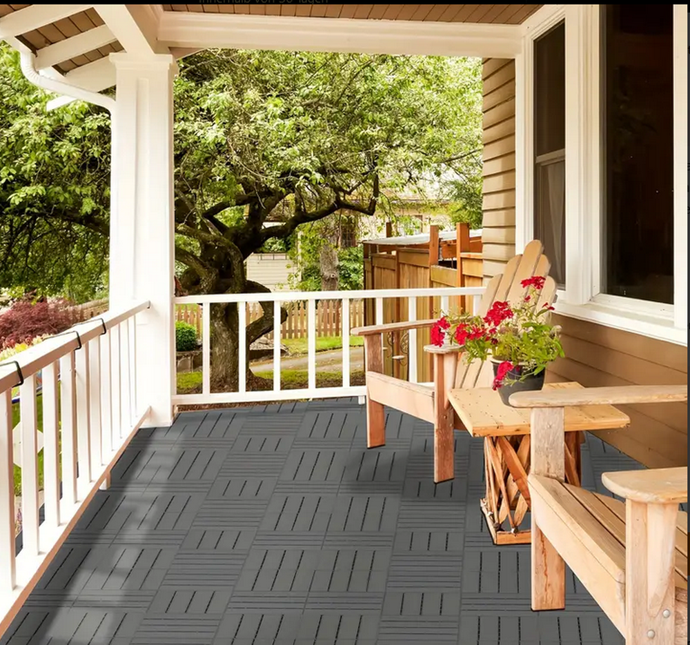 Terrassenfliesen Terrassen Boden Fliesen 50x50cm Braun Kunststoff