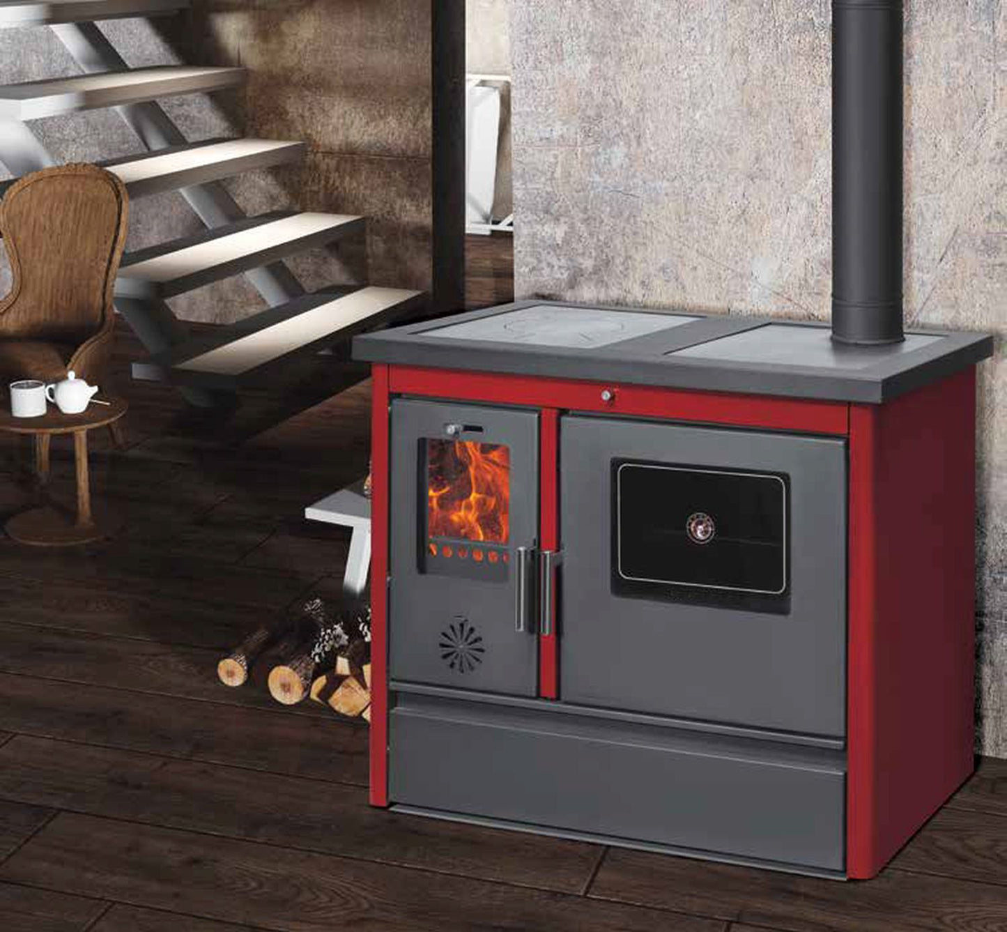 Küchenofen Holzherd Kaminofen Herd Gusseisen 11,91KW BimSchV2 EEK A+