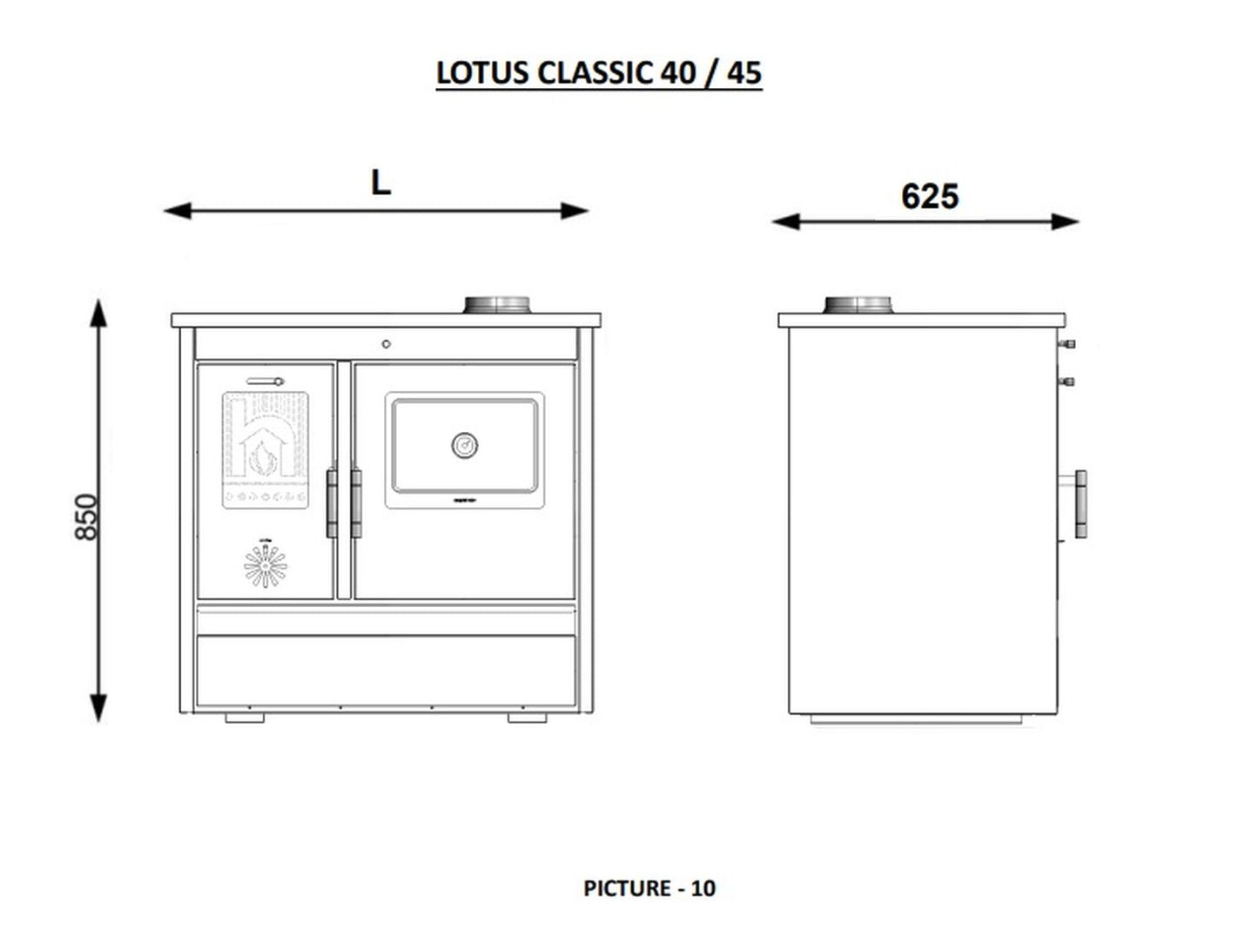 Küchenofen Holzherd Kaminofen Herd Gusseisen 11,91KW BimSchV2 EEK A+
