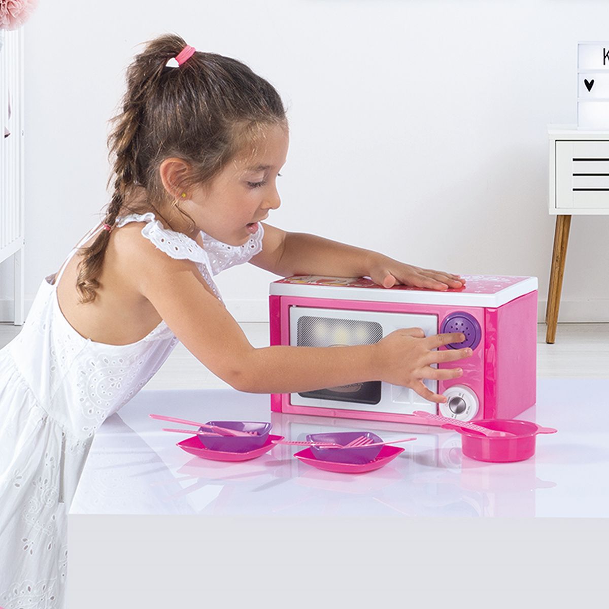 Dolu Unicorn Einhorn Mikrowelle mit Geschir Set Mikrowelle Micro Welle