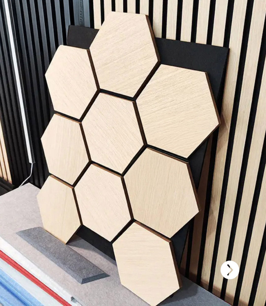 Hexagon 78x68x18 cm Akustikpaneele Holz Wand Deko Holzpaneele 3D Wandpaneele Wandverkleidung