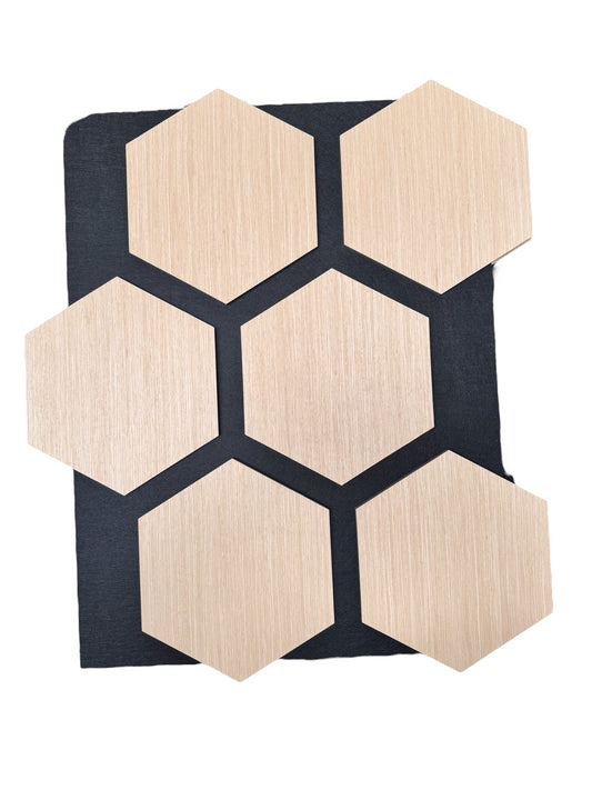 Hexagon 78x68x18 cm Akustikpaneele Holz Wand Deko Holzpaneele 3D Wandpaneele Wandverkleidung