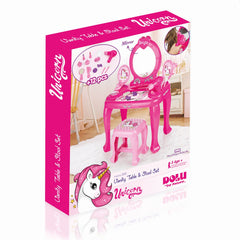 Schminktisch Einhorn UnicornFrisiertisch für Kinder Mädchen Hocker Spiegel Neu