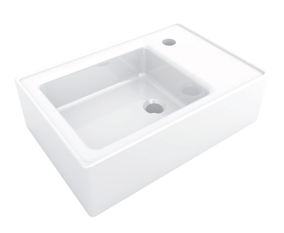 Keramik Waschtisch Waschbecken Wandmontage Wasch Tisch weiß 45x30