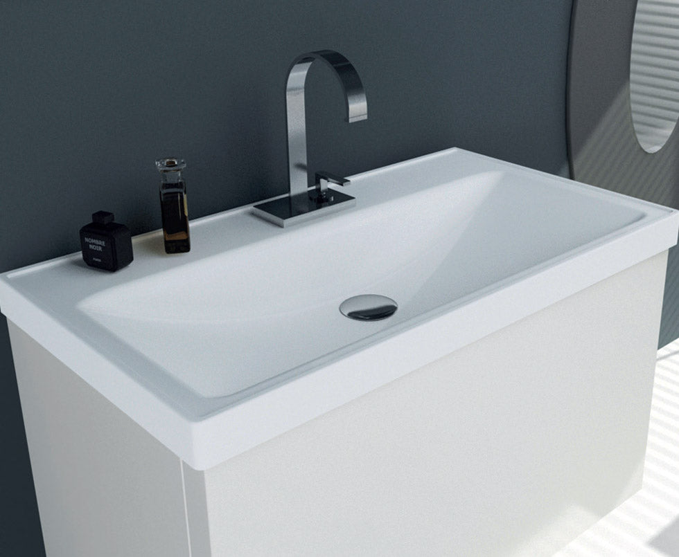 Keramik Waschtisch Waschbecken Einbau Waschtisch Wasch Tisch weiß 80x44,5x15