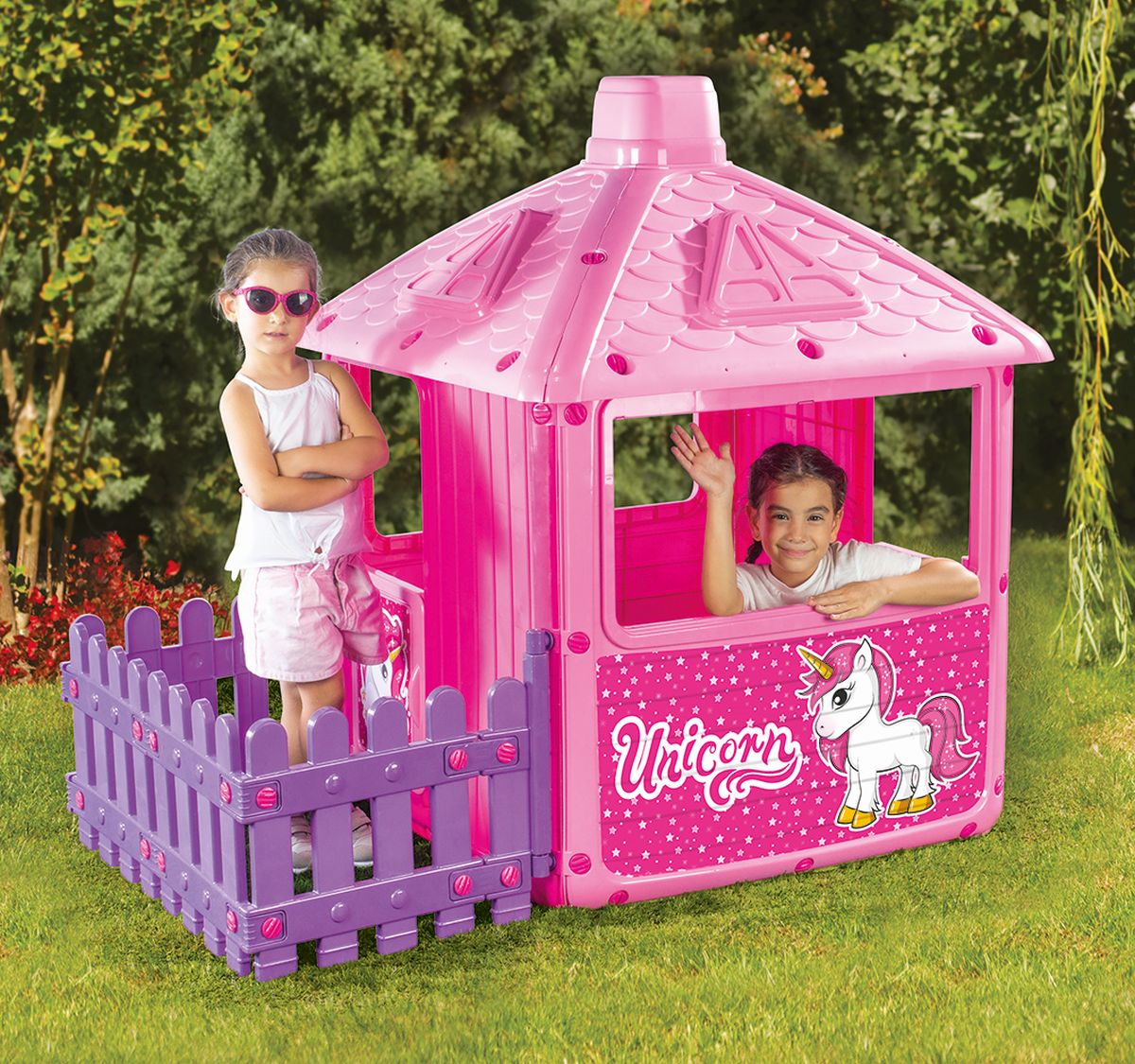 DOLU Einhorn Spielhaus Unicorn Haus für Kinder