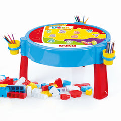 Spieltisch, multifunktionales Kindertisch, 100 Stücke Blocks, Aktivitätstisch Bauklötze