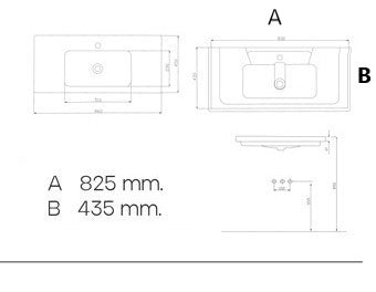 Keramik Waschtisch Waschbecken Einbau Waschbecken Wasch Tisch weiß  82x43