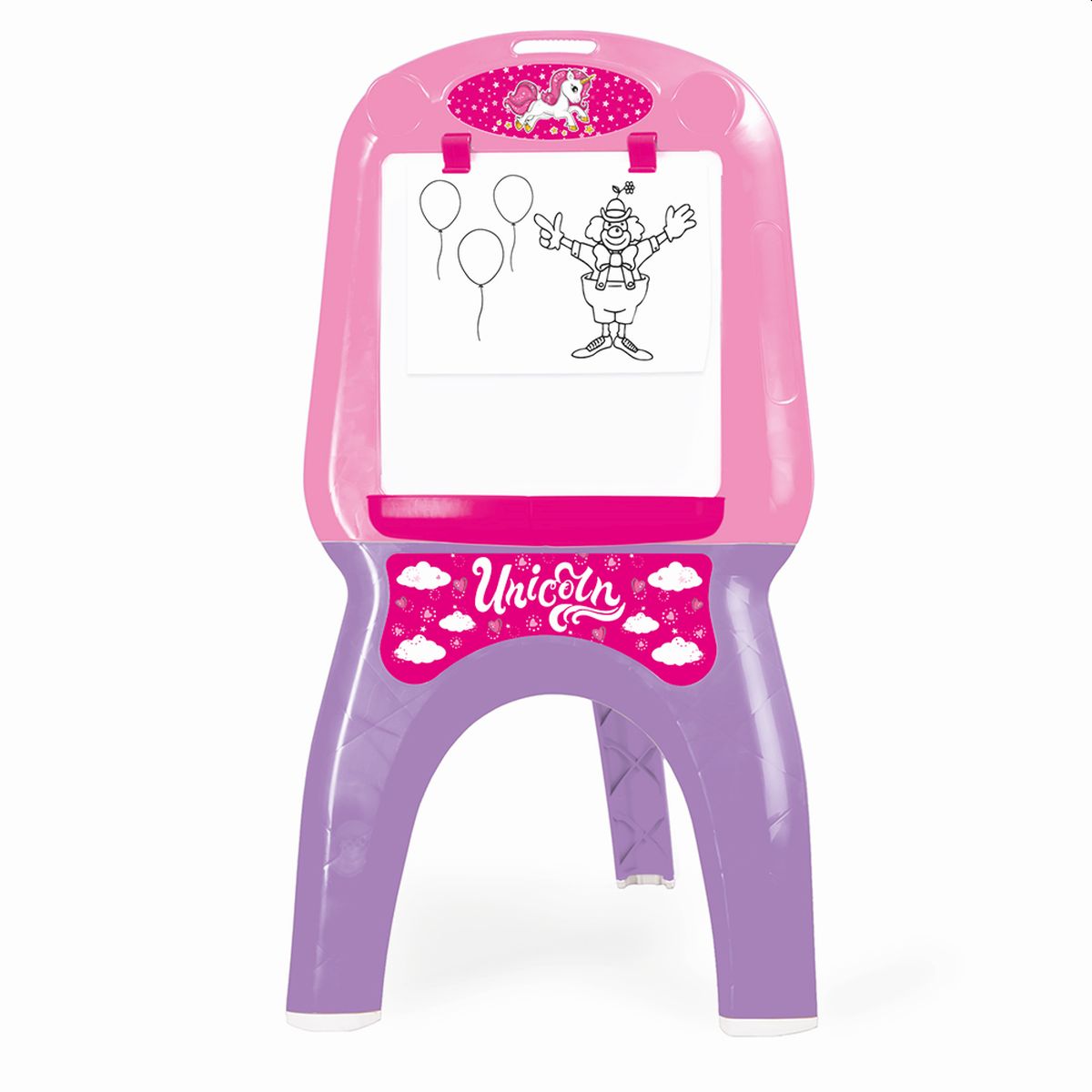 Jumbo-Kinder Tafel Unicorn Einhorn Mädchen Whiteboard Board Standtafel Rosa Lila