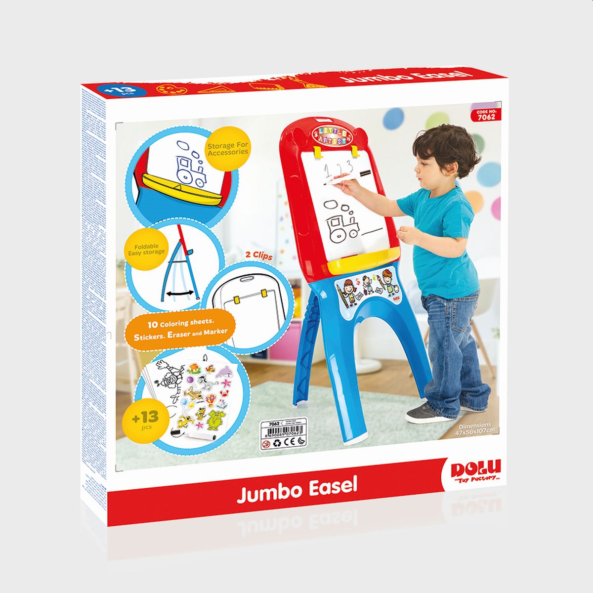 Jumbo-Kinder Tafel Whiteboard Board Standtafel und 2 Aufhängeclips mit 13pcs