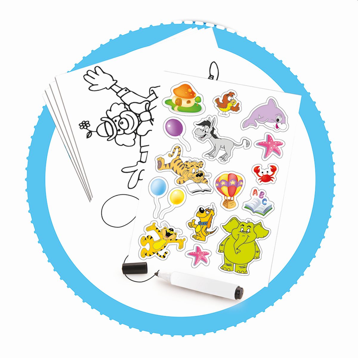 Jumbo-Kinder Tafel Whiteboard Board Standtafel und 2 Aufhängeclips mit 13pcs