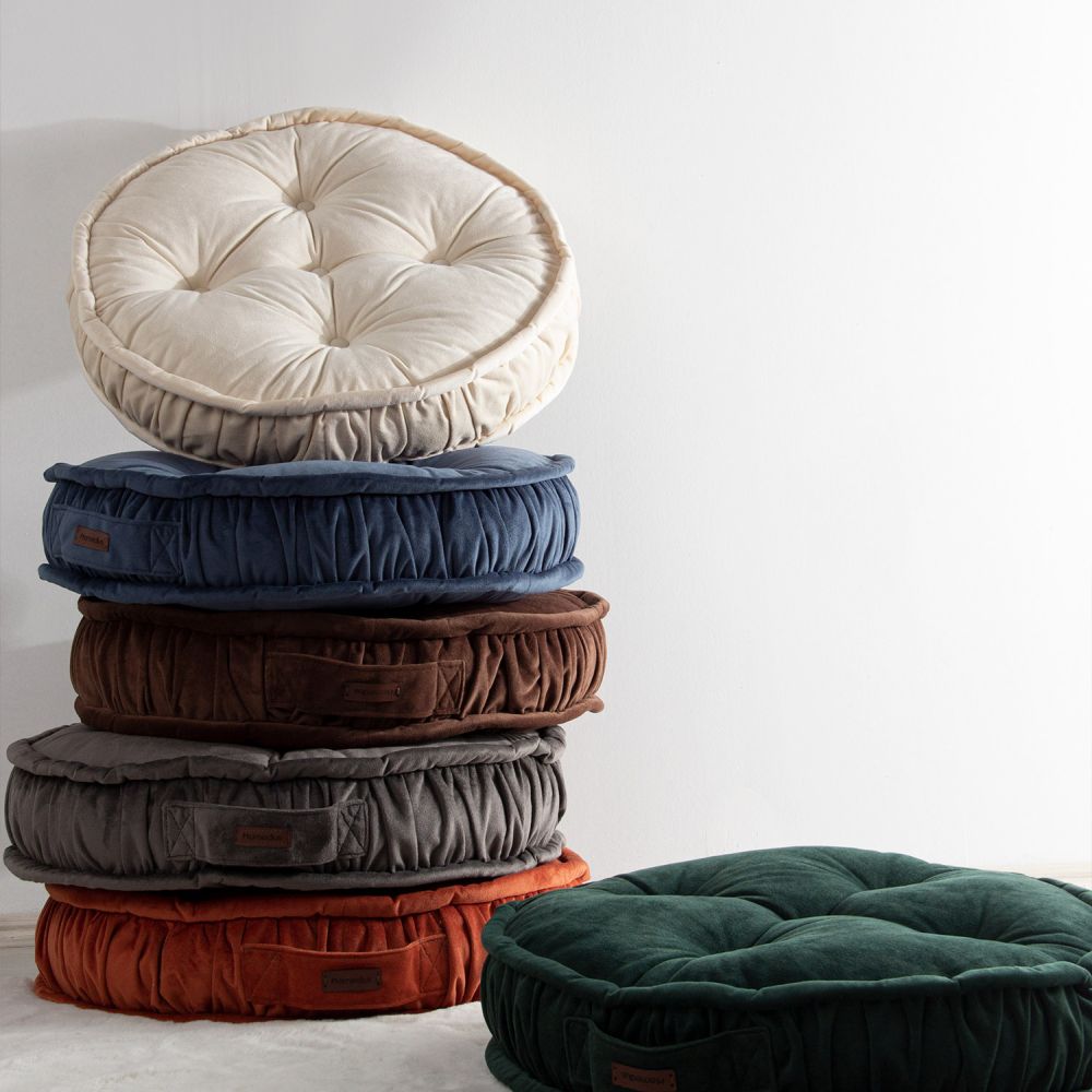 Bodenkissen Rund Sitzkissen Boden Dicker Stuhlkissen Meditationskissen Yogakissen 60x14cm