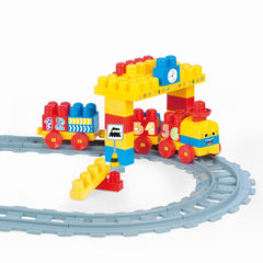 Spielzeugeisenbahn-Set große Bunte Bausteine Zug 224cm Strecke 58 teilig Neu