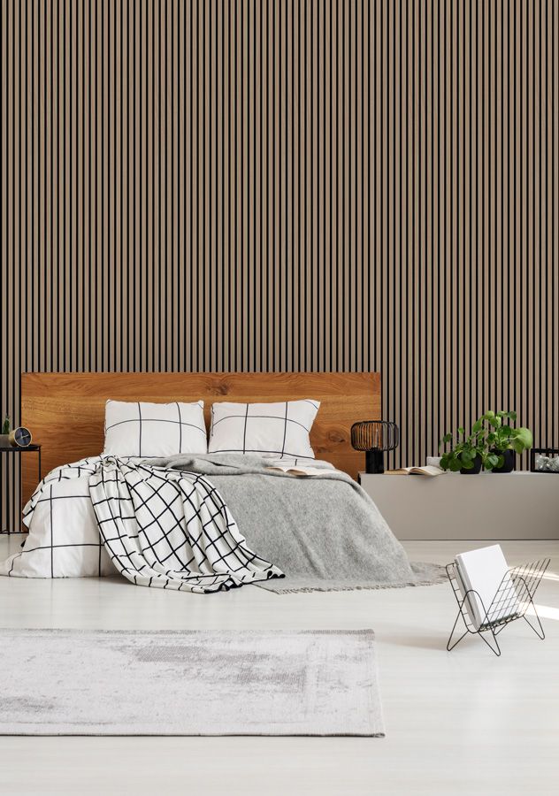 Akustikpaneele Holz 3D Akustik Wandpaneel 240x60cm Wandverkleidung Walnut