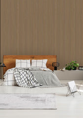 Akustikpaneele Holz 3D 2x Akustik Wandpaneel 240x60cm Wandverkleidung Teak