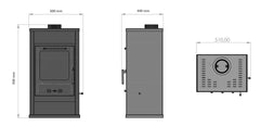 Kamin Ofen Kaminofen Anthrazit Rauchrohr 7,78 KW BimSchV 1-2  EEK A