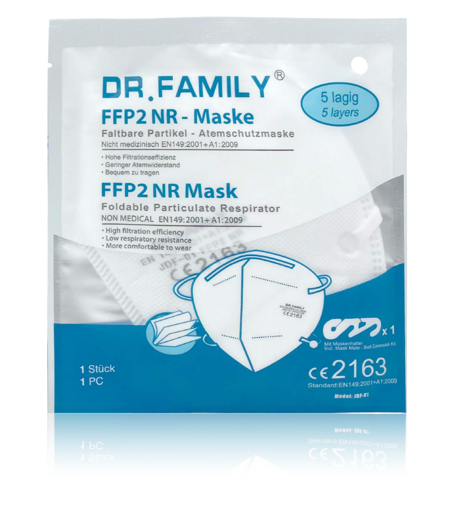 80 Stück Einzelverpackte FFP2 Masken Atemschutzmaske Dr. Family