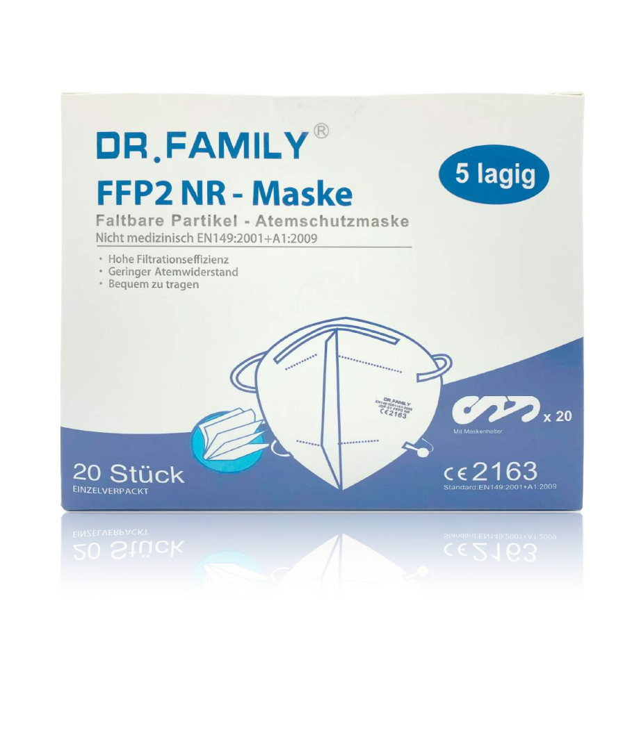 40 Stück Einzelverpackte FFP2 Masken Atemschutzmaske Dr. Family