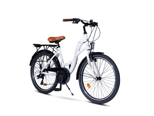 24 Zoll Alu City Bike 24" Mädchen Fahrrad Shimano 21 Gang Rh 38cm