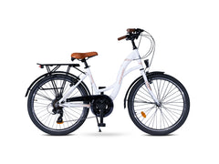 24 Zoll Alu City Bike 24" Mädchen Fahrrad Shimano 21 Gang Rh 38cm