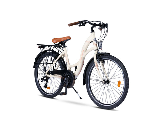 24" Zoll Alu City Bike Mädchen Fahrrad Kinderfahrrad Shimano 21 Gang Rh 38cm