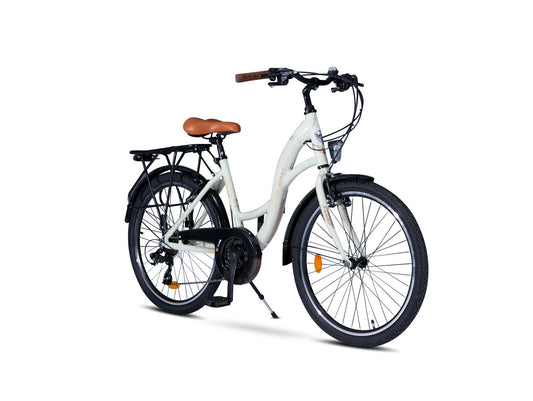 26" Zoll Alu City Bike Mädchen Fahrrad Aluminium Shimano 21 Gang RH 13-14"