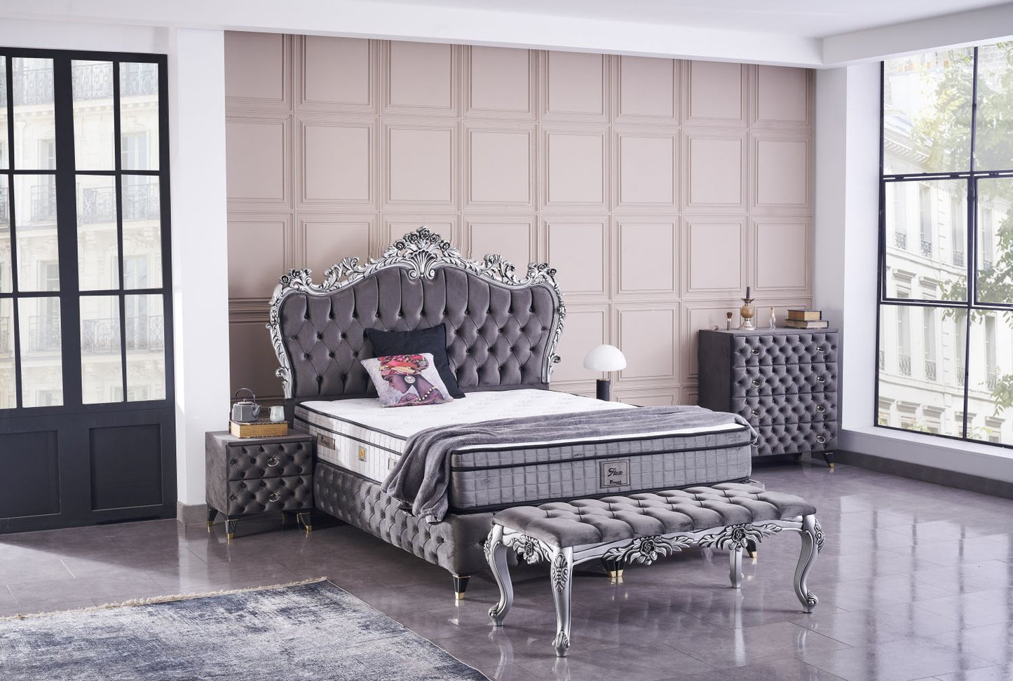 Boxspringbett Baza Yatak Boxspring Bett 160x200 Komplett Set Frezya