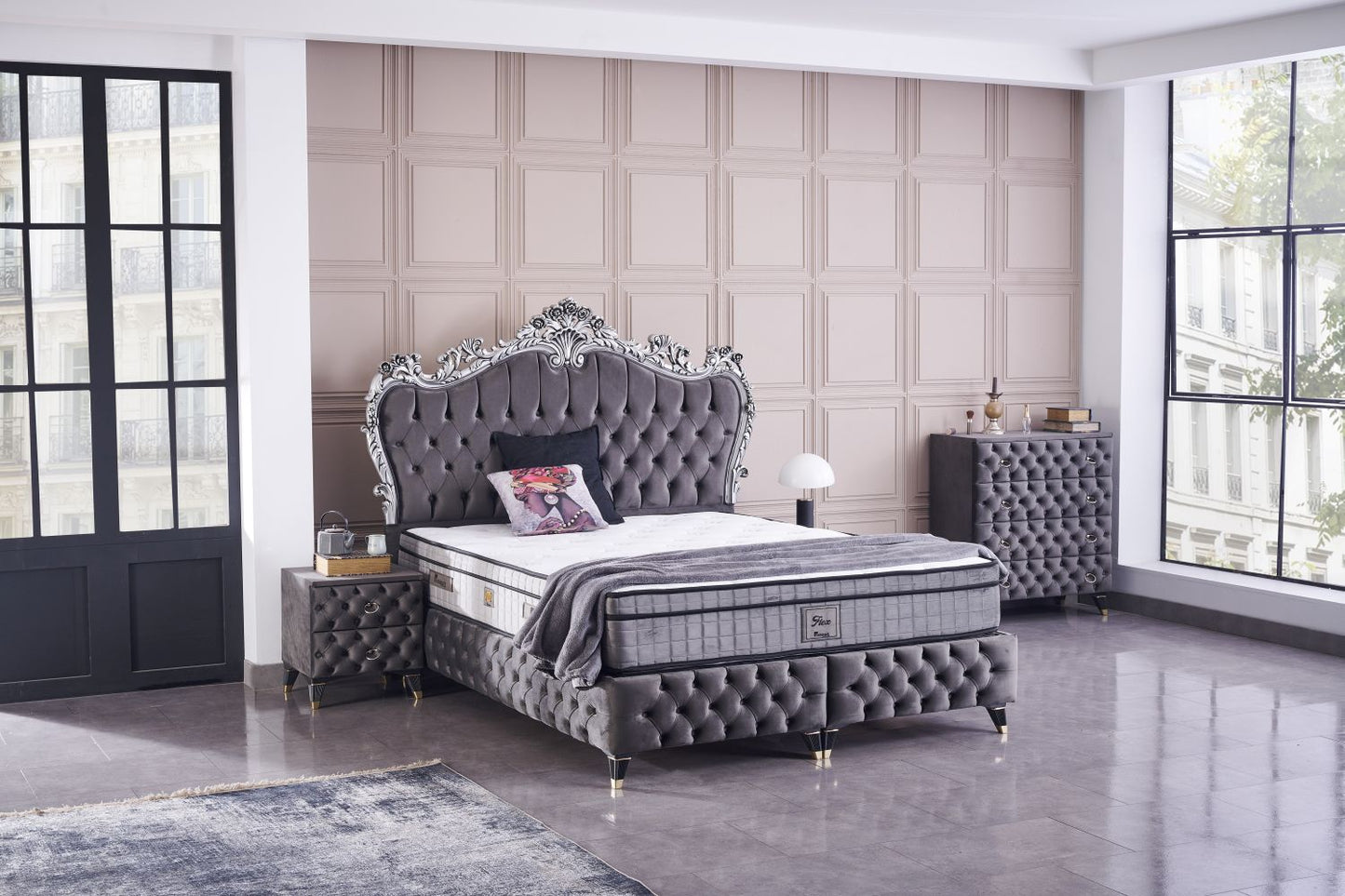 Boxspringbett Baza Yatak Boxspring Bett 160x200 Komplett Set Frezya