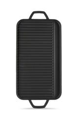 Grillplatte aus Gusseisen mit zwei Griffen Gussplatte Gusseisenplatte 25x44