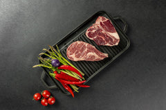 Grillplatte aus Gusseisen mit zwei Griffen Gussplatte Gusseisenplatte 25x44