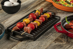 Grillplatte aus Gusseisen mit zwei Griffen Gussplatte Gusseisenplatte 25x44