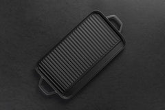 Grillplatte aus Gusseisen mit zwei Griffen Gussplatte Gusseisenplatte 25x44