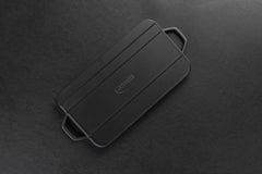 Grillplatte aus Gusseisen mit zwei Griffen Gussplatte Gusseisenplatte 25x44