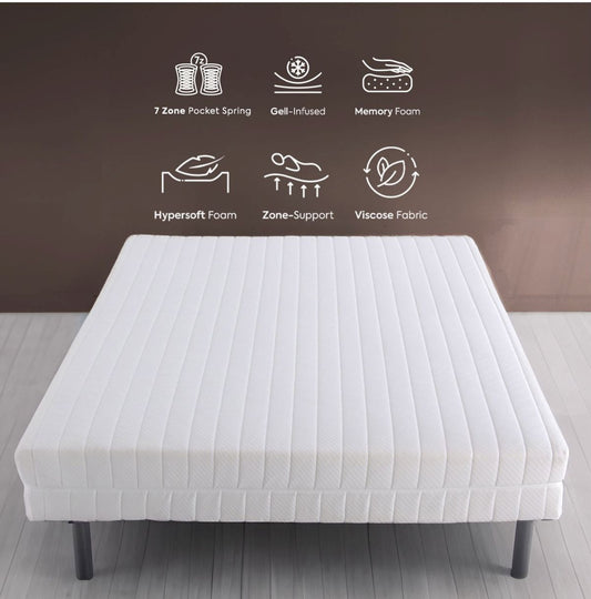Taschenfederkernmatratze 140x200 H3 Ergonomische 7 Zonen Matratze Höhe 25cm