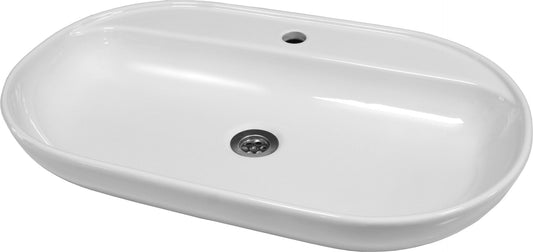 Keramik Waschtisch Waschbecken Aufsatzwaschbecken Wasch Tisch weiß 70x43