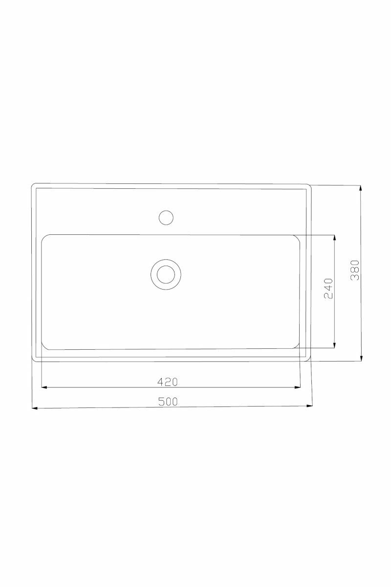 Keramik Waschtisch Waschbecken Einbau Waschtisch Wasch Tisch weiß 50x42,5x15