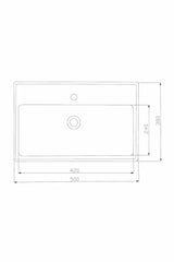 Keramik Waschtisch Waschbecken Einbau Waschtisch Wasch Tisch weiß 50x42,5x15