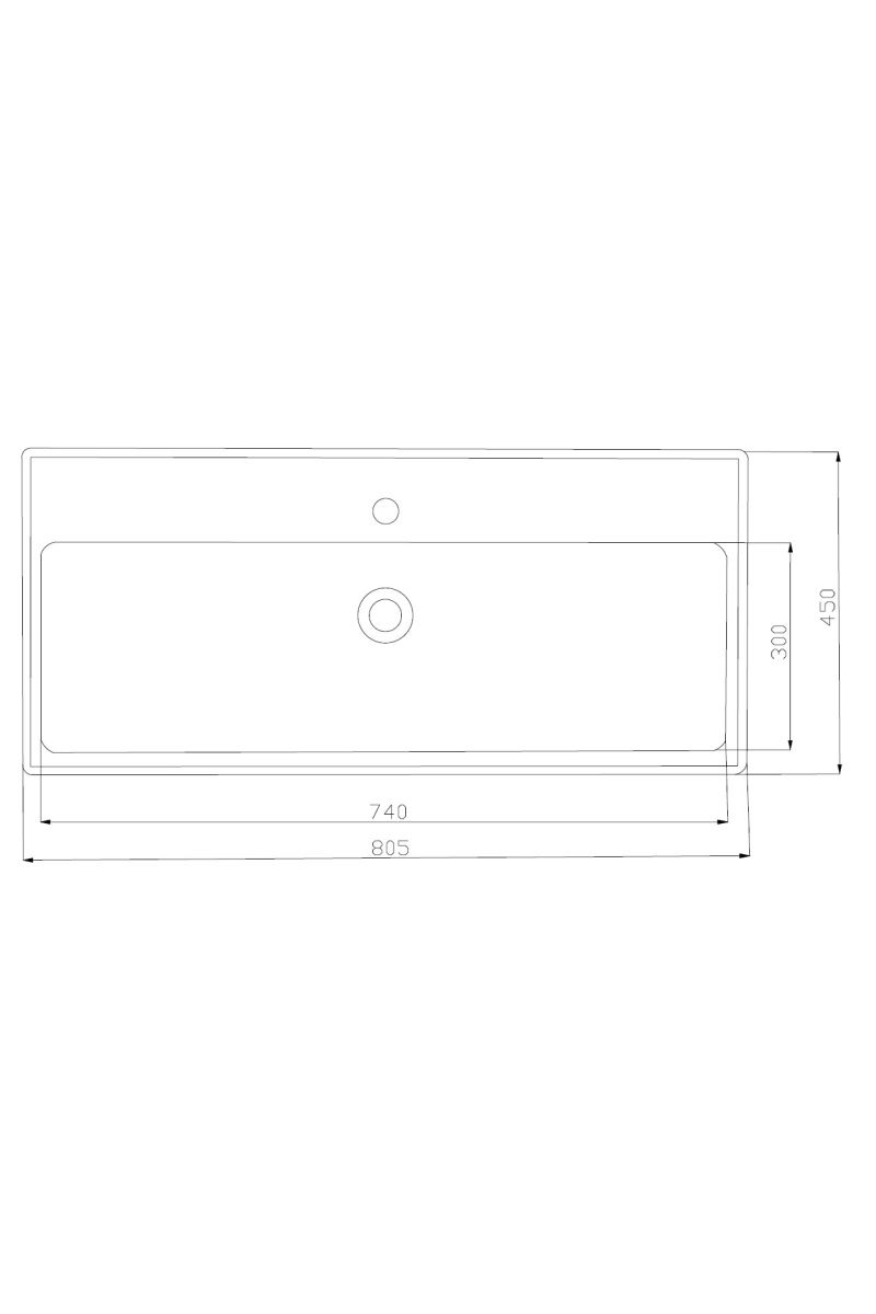 Keramik Waschtisch Waschbecken Einbau Waschtisch Wasch Tisch weiß 80x44,5x15