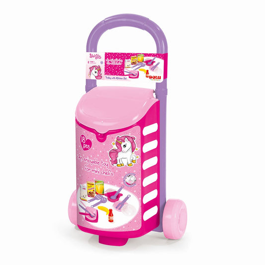 Unicorn Einhorn Trolley mit Küchen Set