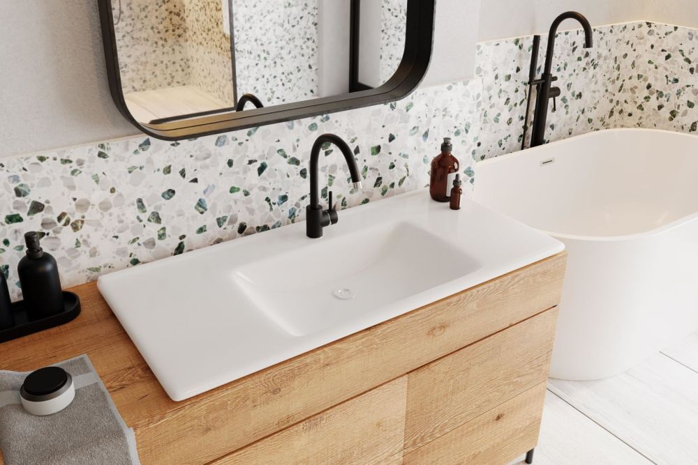 Keramik Waschtisch Waschbecken Einbau Waschbecken Wasch Tisch weiß 62x43