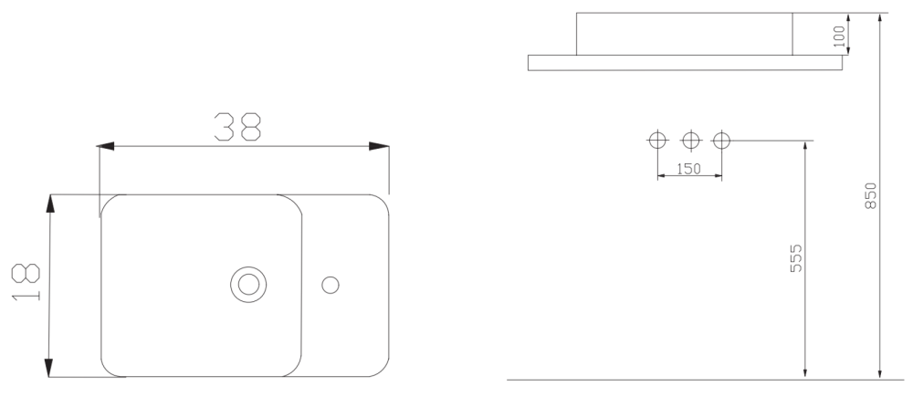 Keramik Waschtisch Waschbecken Wandmontage Wasch Tisch weiß 18-36